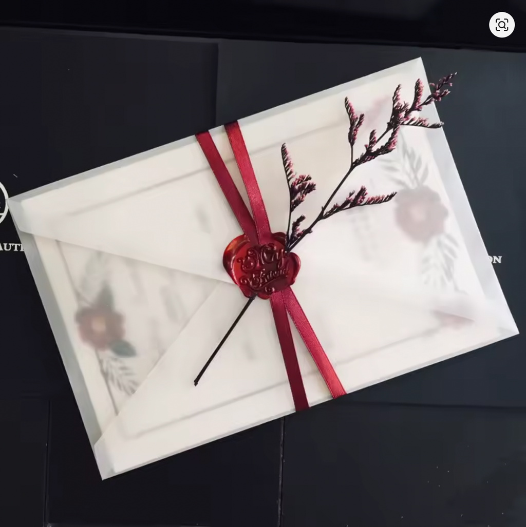 10 Custom Translucent Envelopes – Elegant Sulfuric Acid Paper for Cards, Gifts & Special Occasions