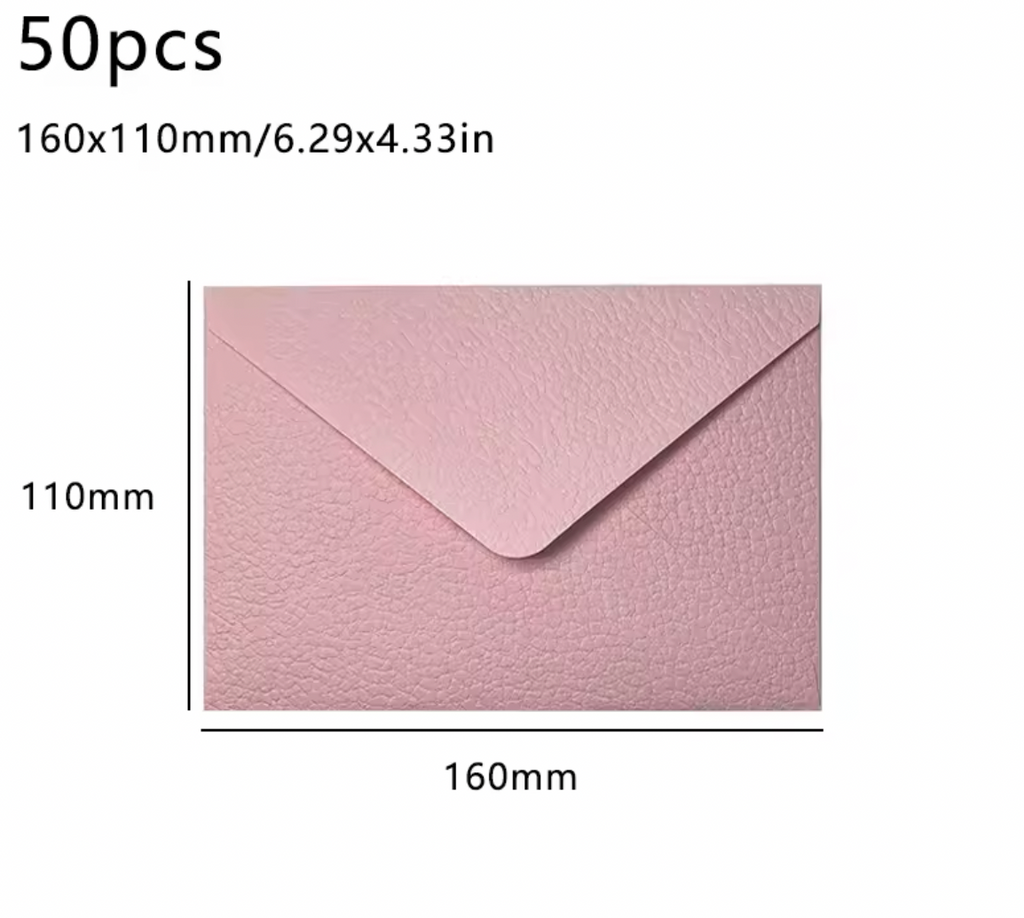 50 High-Quality Textured Envelopes – Ideal for Weddings, Letters & Keepsake Notes