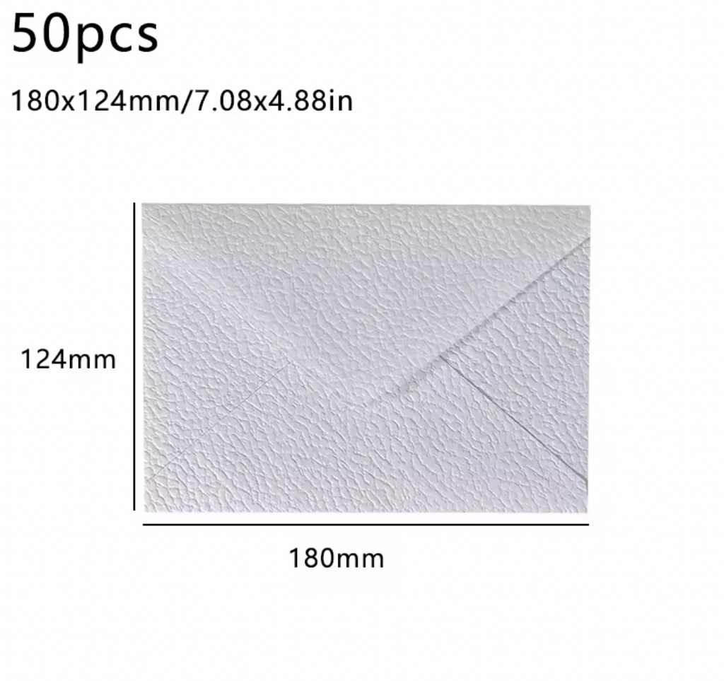 50 High-Quality Textured Envelopes – Ideal for Weddings, Letters & Keepsake Notes