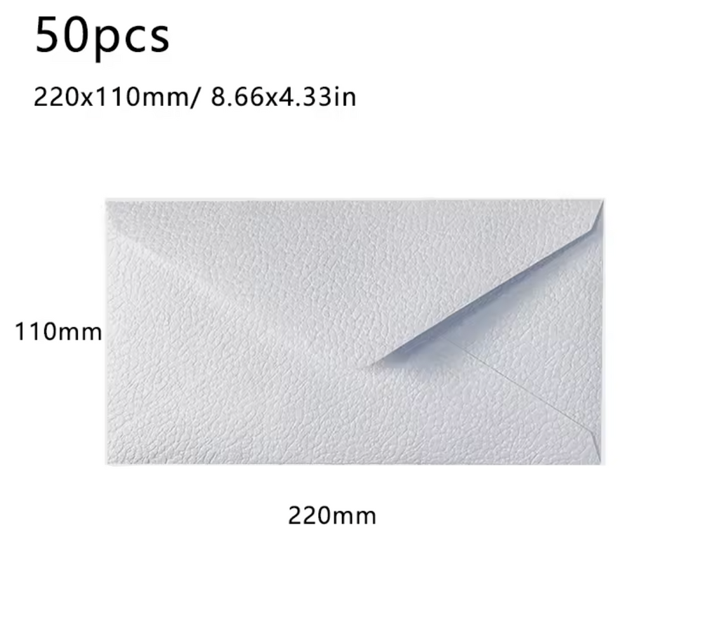 50 High-Quality Textured Envelopes – Ideal for Weddings, Letters & Keepsake Notes