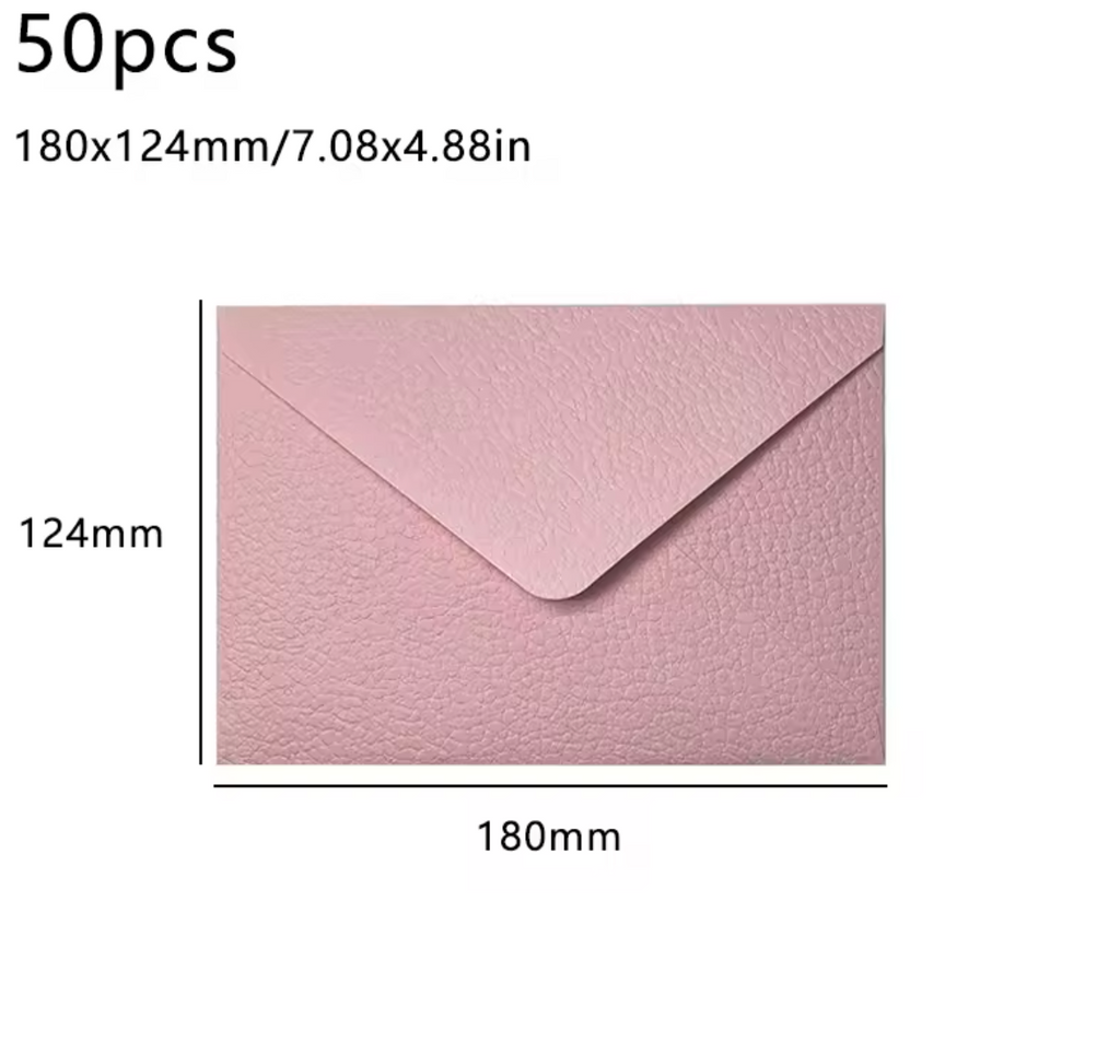 50 High-Quality Textured Envelopes – Ideal for Weddings, Letters & Keepsake Notes