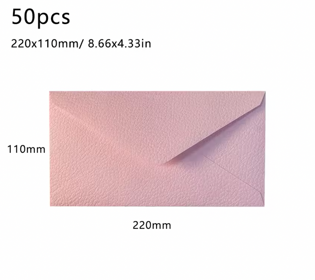 50 High-Quality Textured Envelopes – Ideal for Weddings, Letters & Keepsake Notes