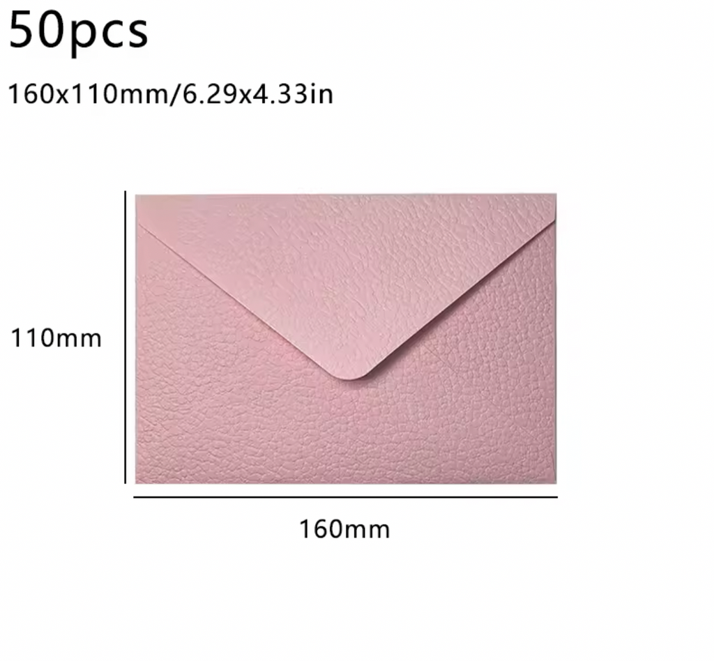 50 High-Quality Textured Envelopes – Ideal for Weddings, Letters & Keepsake Notes